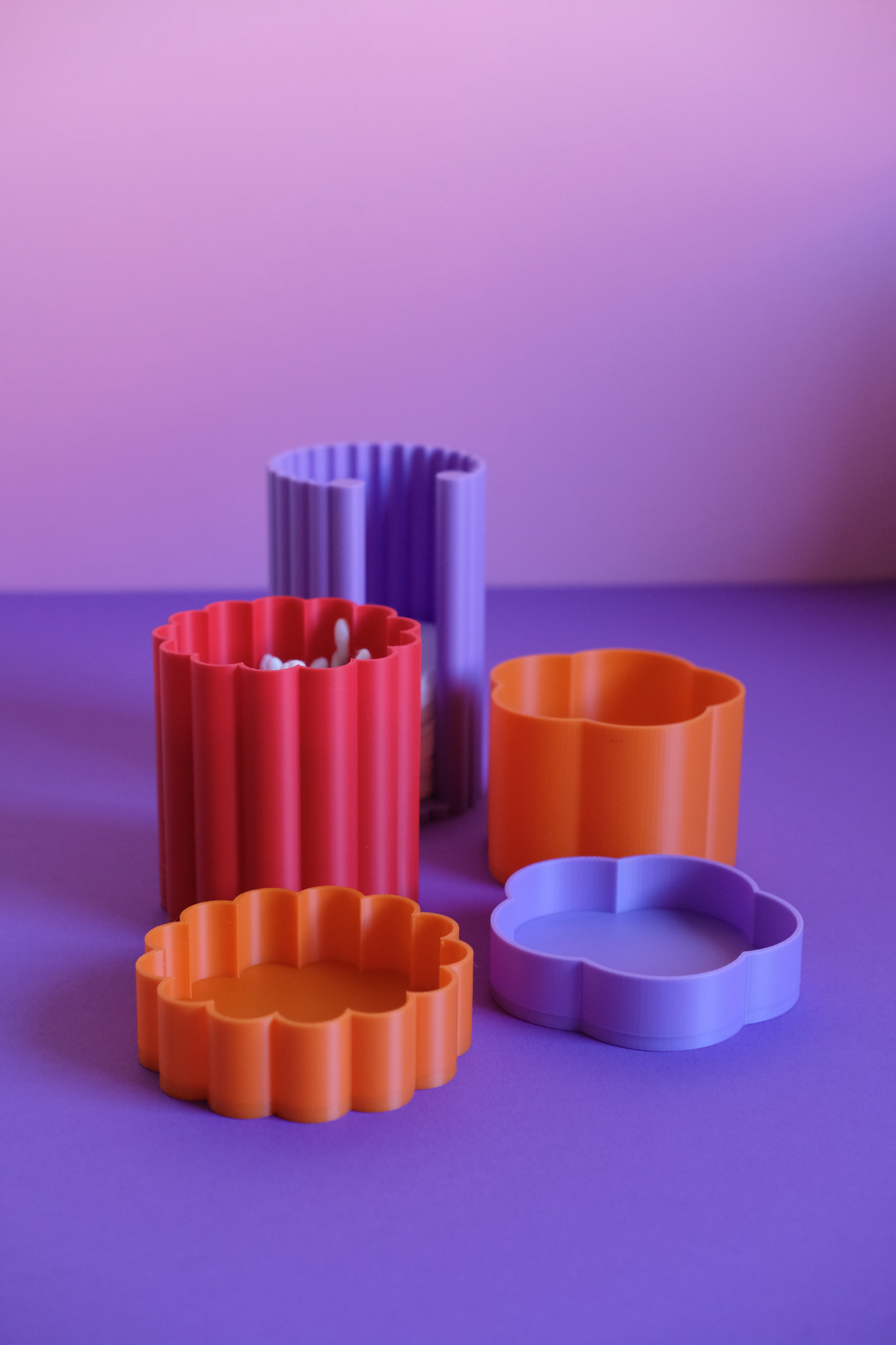 Cloud3 Bathroom Set - (Orange-Red-Purple)
