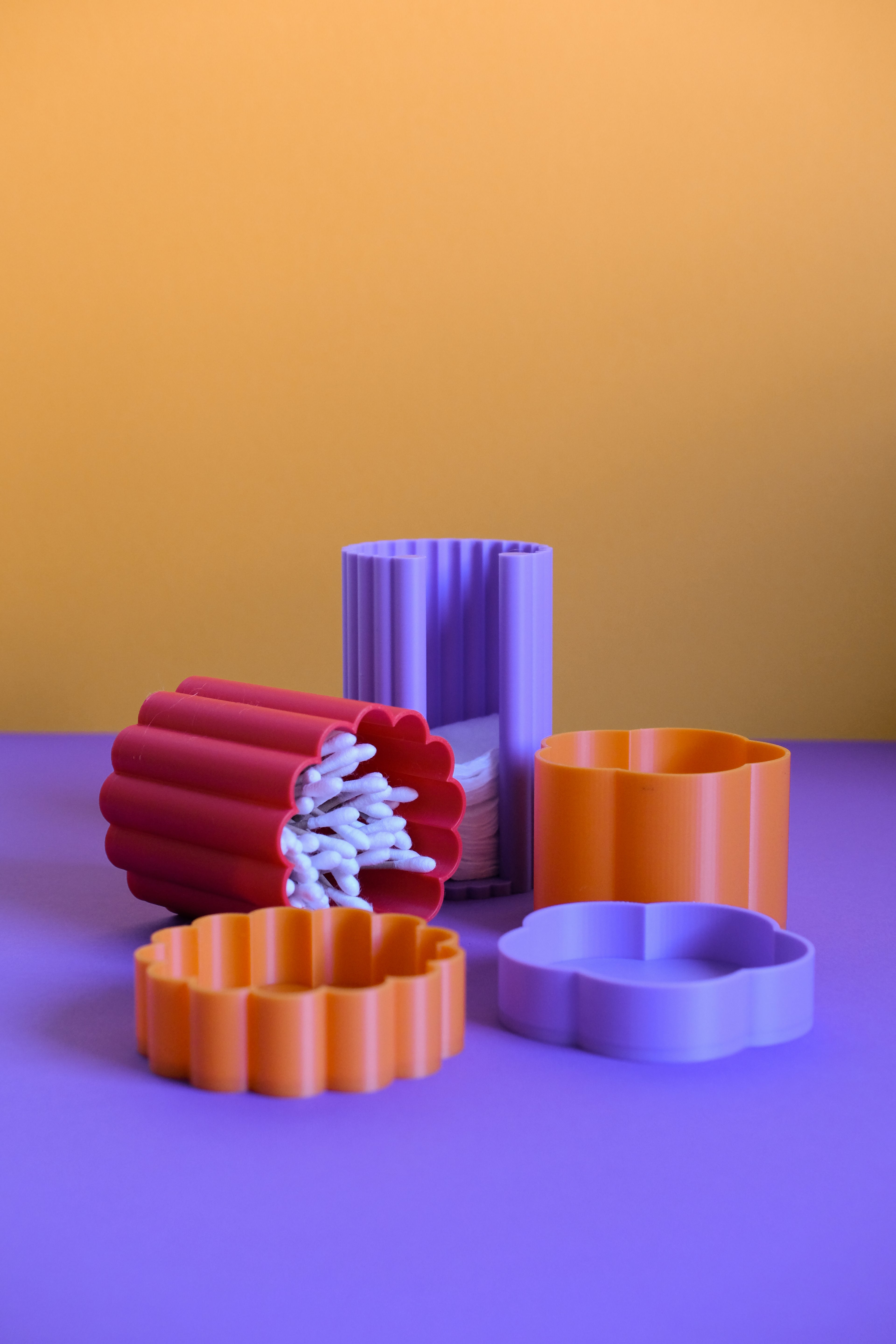 Cloud3 Bathroom Set - (Orange-Red-Purple)