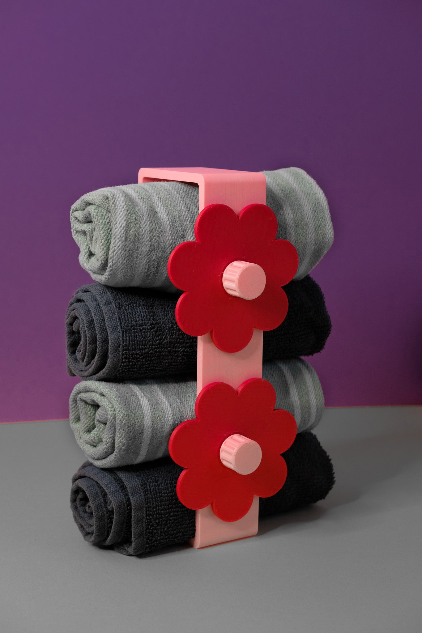 BLOOM - Hand & Face Towel Holder (Pink- Red)